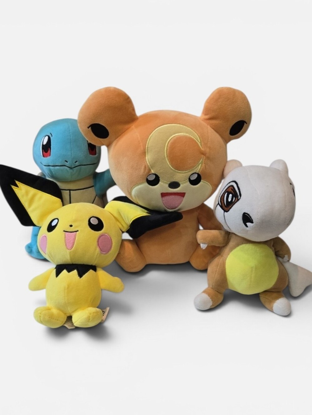 Pokemon Plush Lot Squirtle Cubone  Pichu Teddiursa